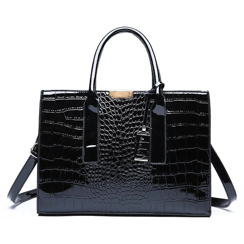 Bolsa Crocodilo Alça Superior Madrid - Preto