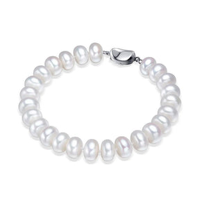 Pulseira de Prata Mar de Pérolas Branco